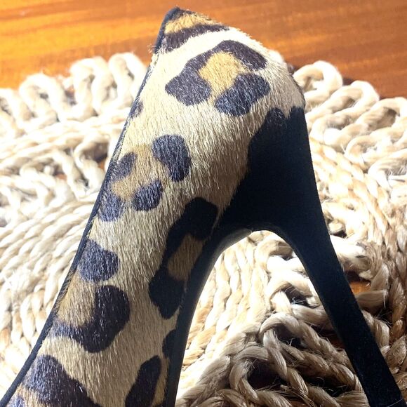 Stuart Weitzman‎ 7M Leopard Calf Hair Stiletto Animal tan black Platform - Picture 12 of 14